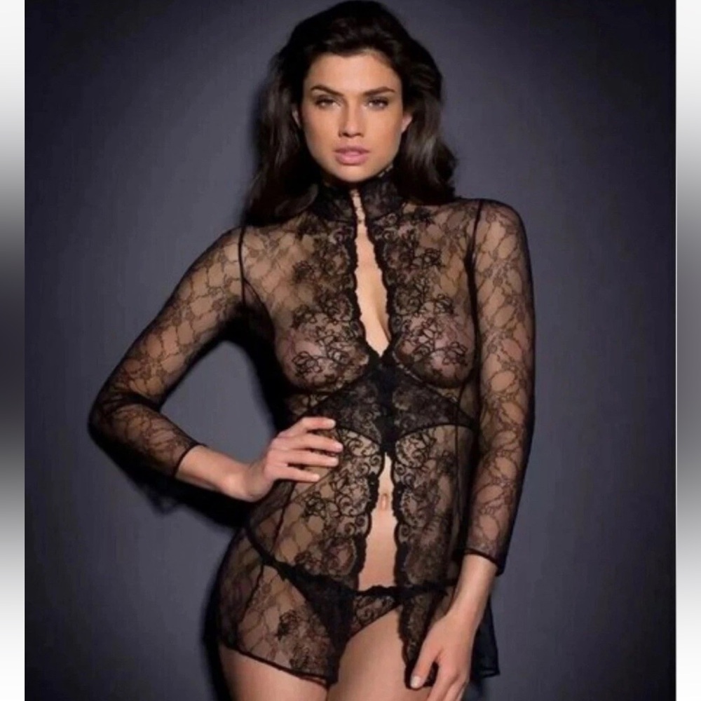 Agent Provocateur Laretta Black Gown Robe.